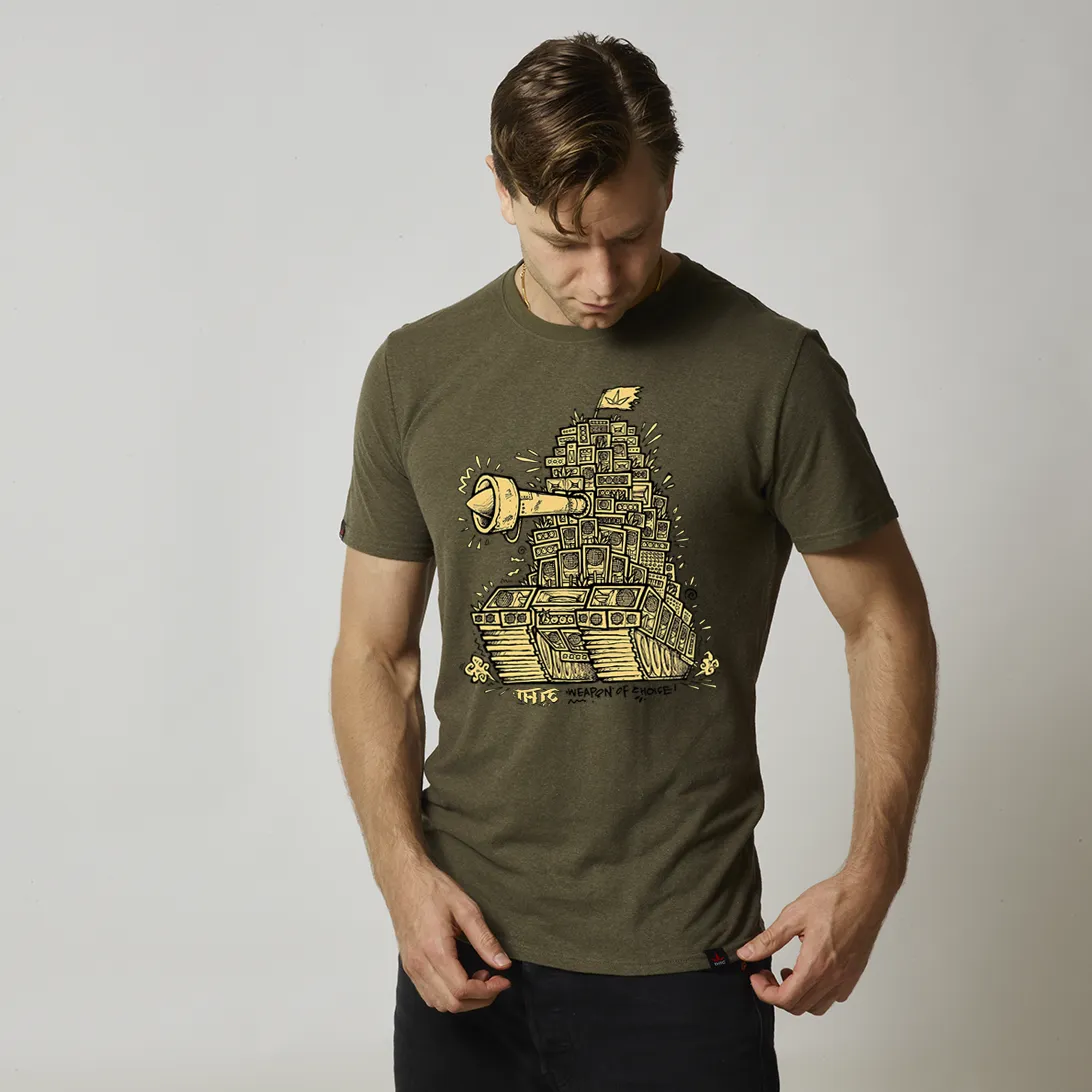 Tribes Weapon Of Choice Hemp T-Shirt Army Green (Premium Weight)