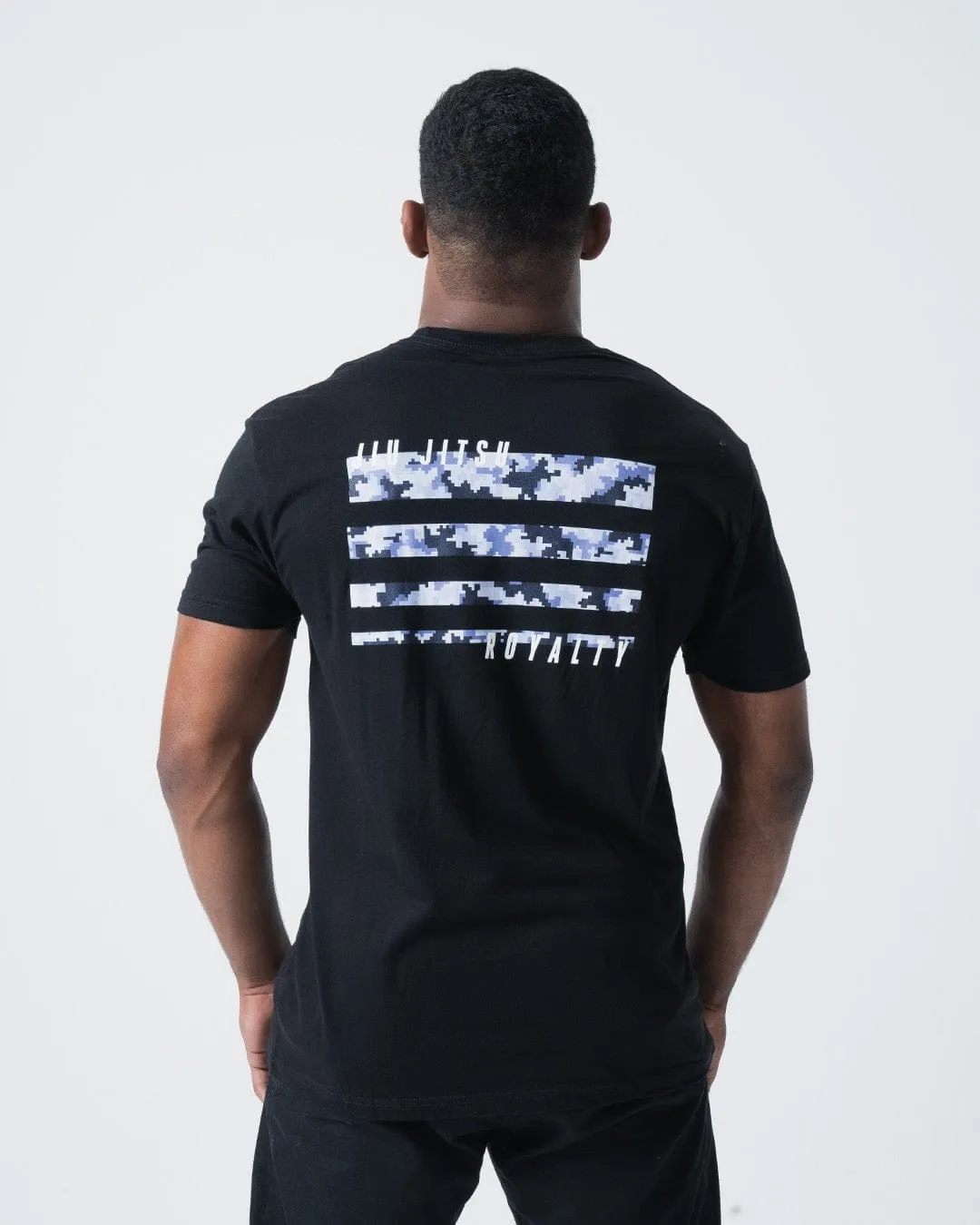 Tricou KINGZ Camo Stripe - Negru