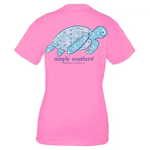 Turtle Tracking Preppy Print Short Sleeve T-Shirt