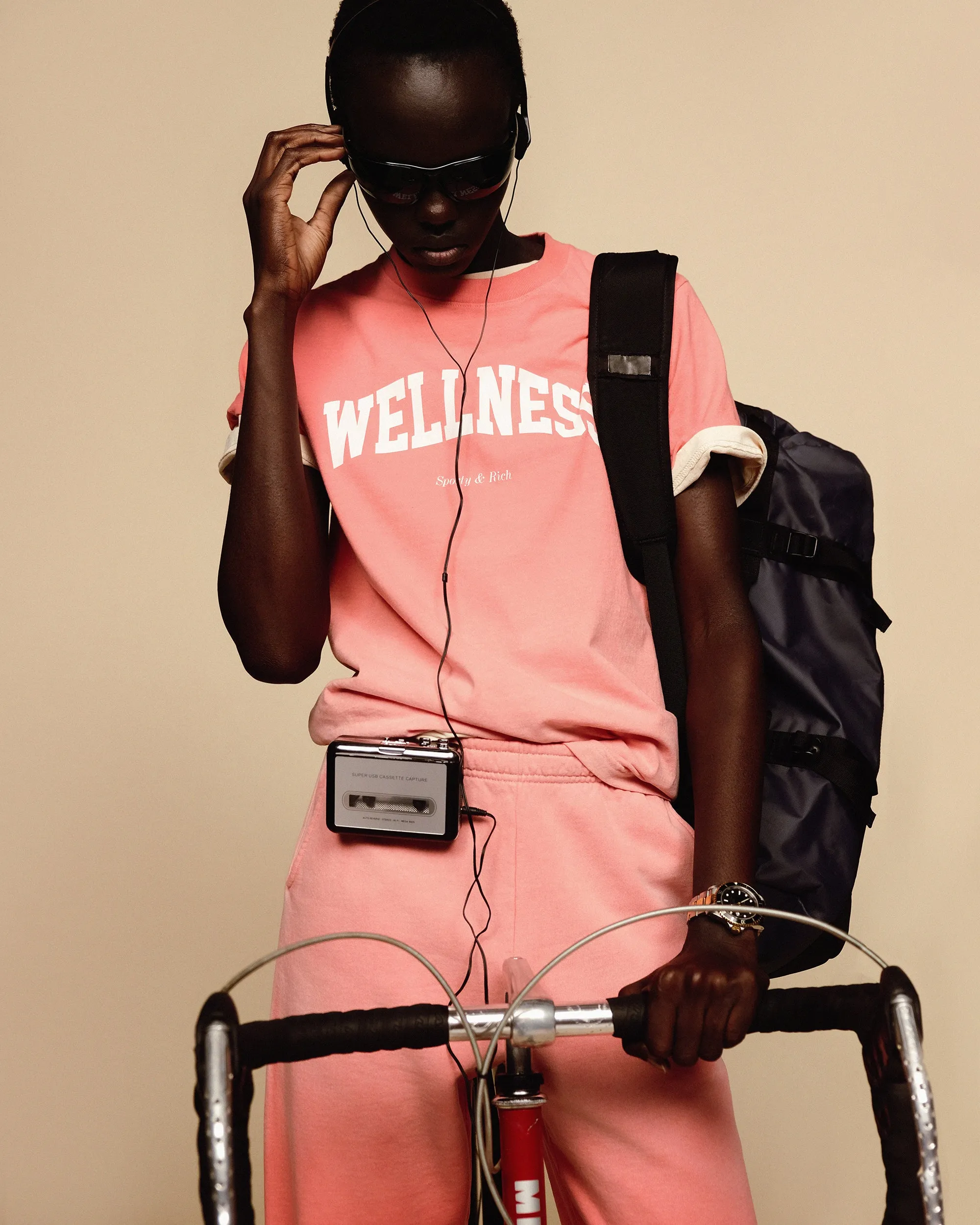 Wellness Ivy T-Shirt - Dip Dye Pink/White