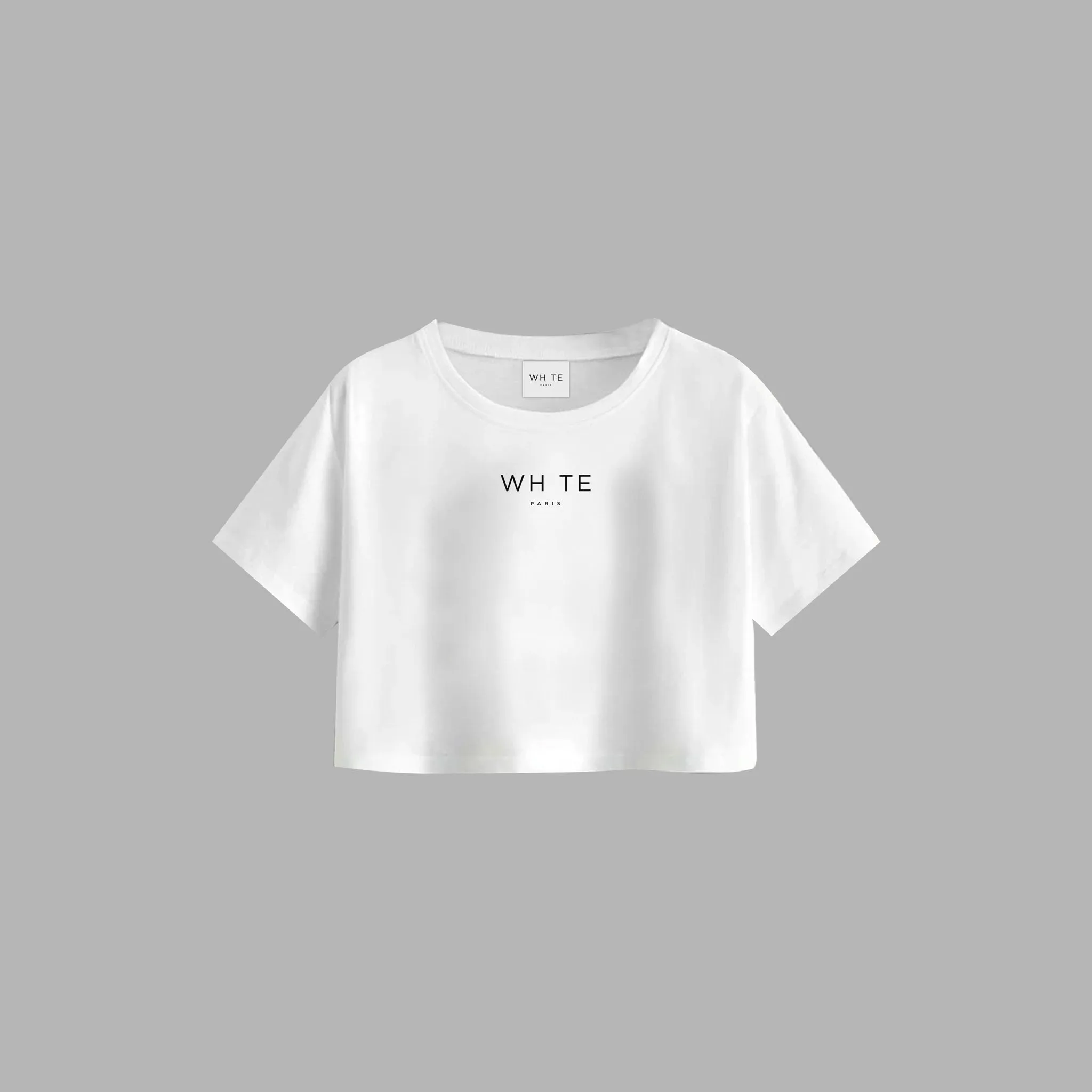 Whte Minimal Crop Tee