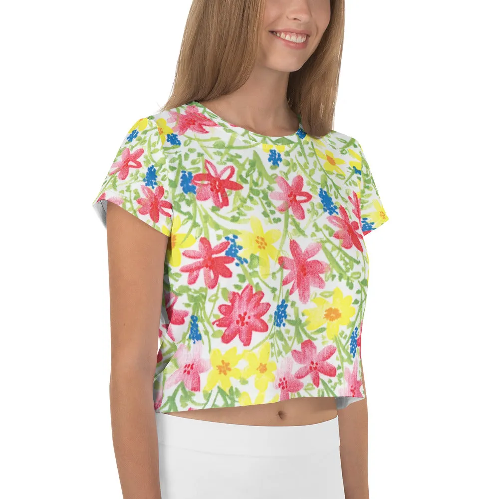 Wildflower Print Crop Tee