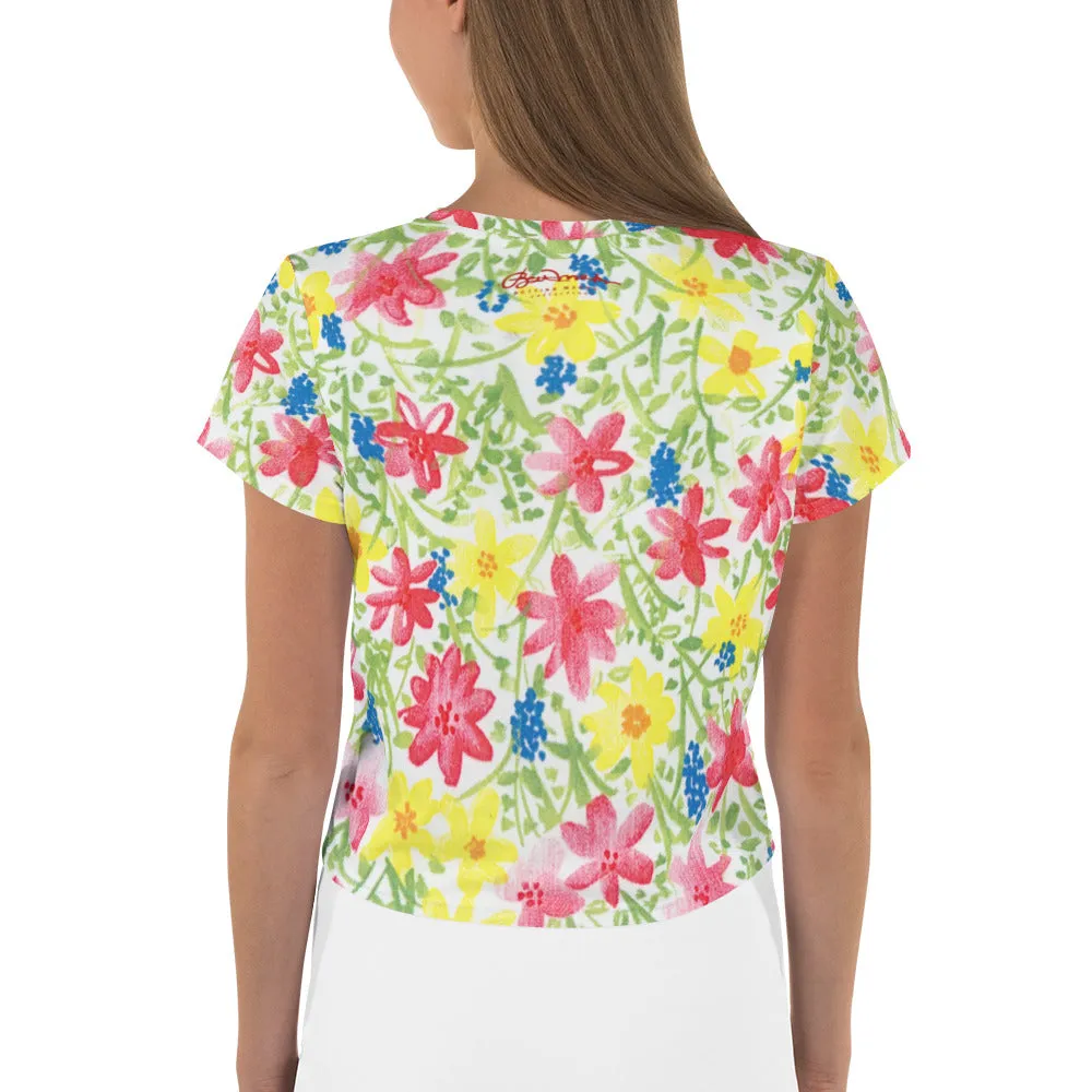 Wildflower Print Crop Tee