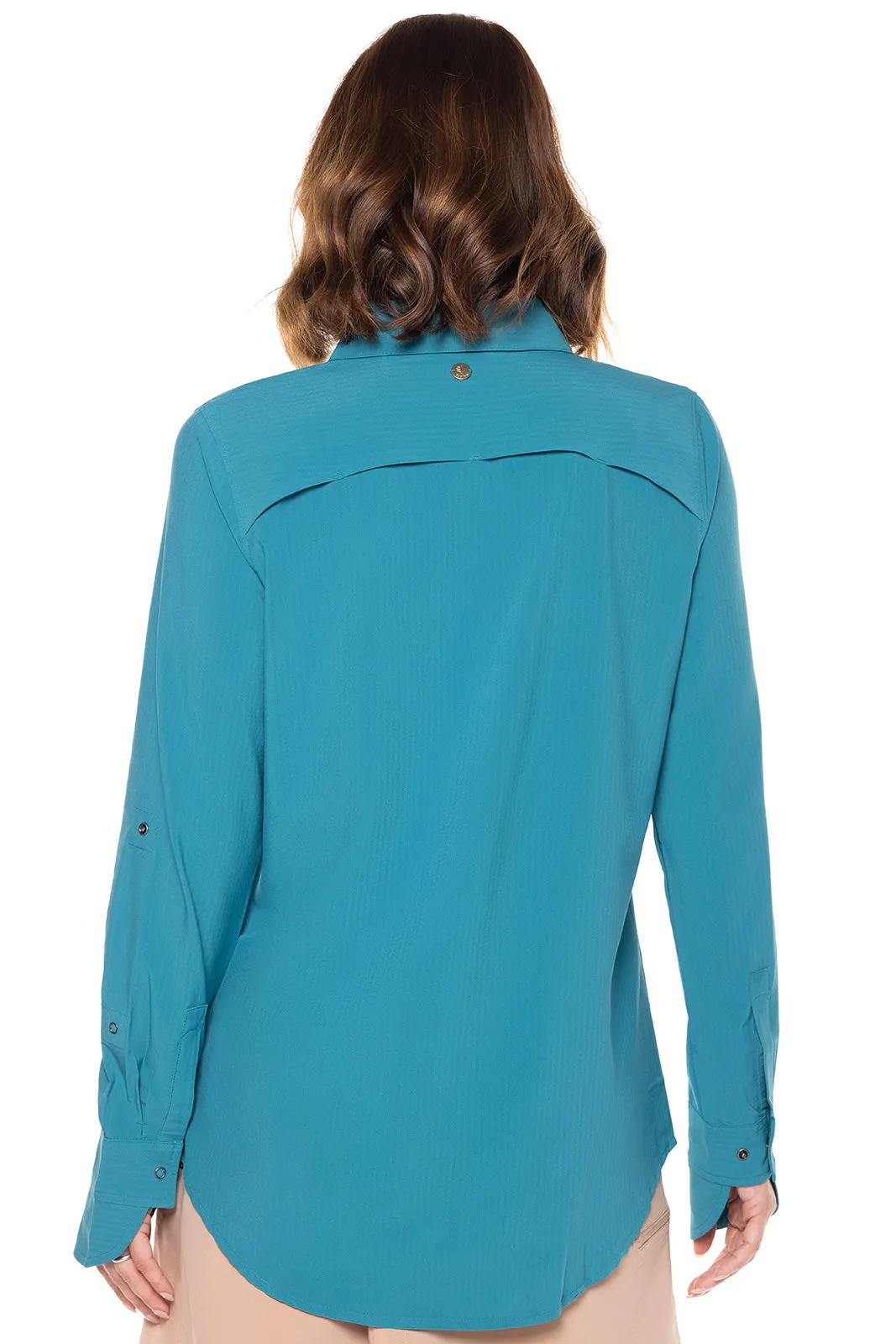 Women's Amara Smart Shirt  |  Tahitian Teal Shadow Stripe