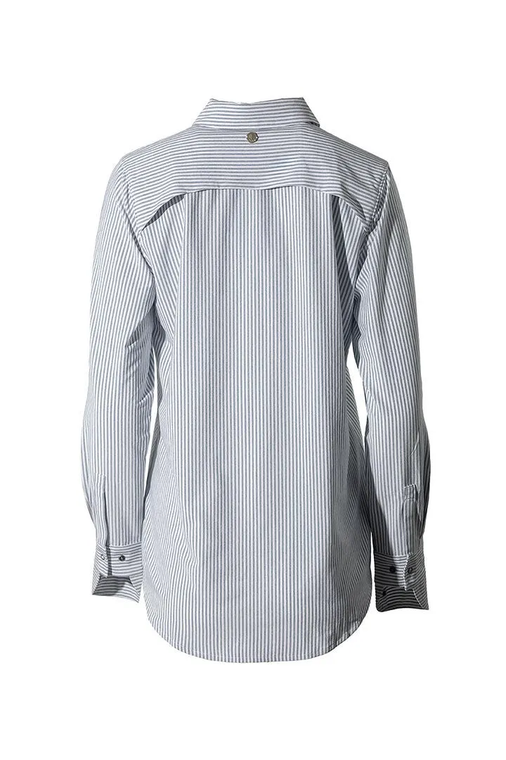 Women's Amara Smart Shirt  |  White/Navy Stripe