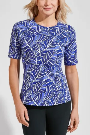 Women's Hightide Short Sleeve Swim Shirt  |  Baja Blue Forever Palm