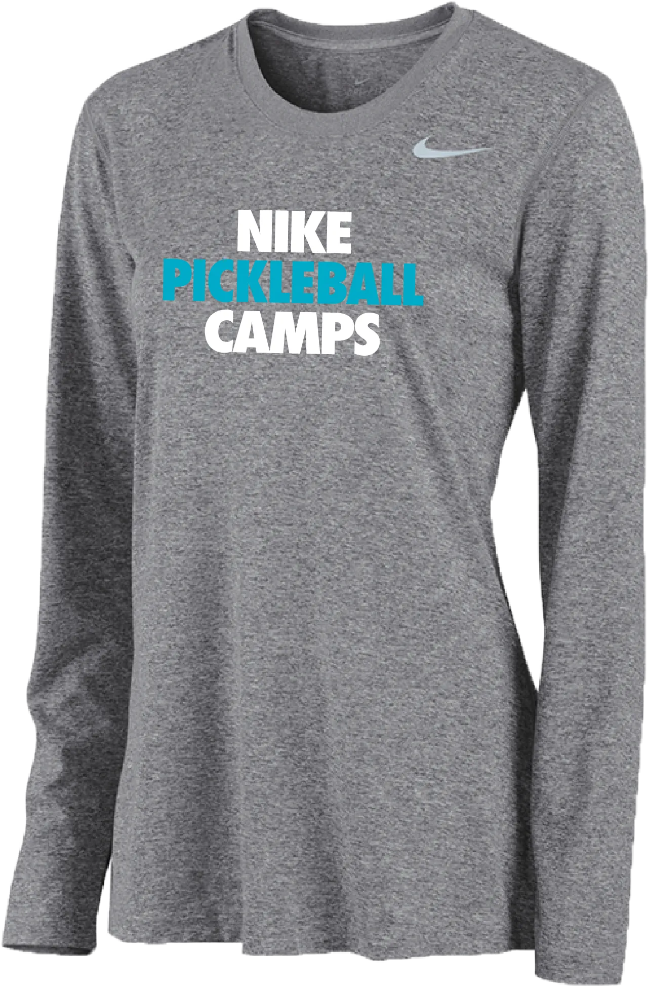 Womens Nike Pickleball Camps Long Sleeve Dri-Fit Tee - Carbon Heather