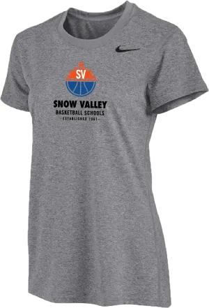 Womens Nike Snow Valley Basketball Camps Short Sleeve Dri-Fit Tee - Carbon Heather